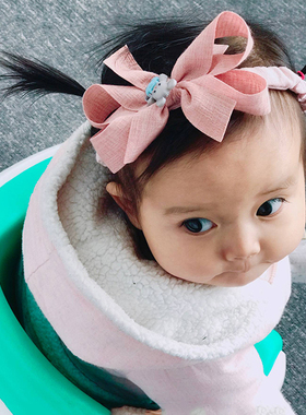 韩国原装进口婴儿宝宝花朵蝴蝶结发带周岁百天生日拍照公主头饰