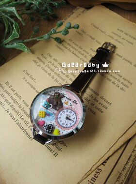 正品 韩国精美手作软陶手表 下午茶之姜饼小人可爱