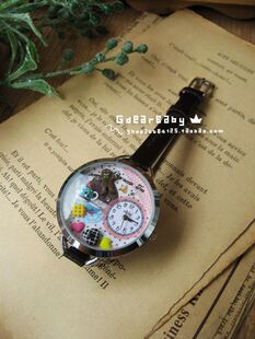 正品 韩国精美手作软陶手表 下午茶之姜饼小人可爱