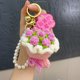 教师节毛线编织手捧花仿真玫瑰包包挂件加油礼盒毕业礼物钥匙扣