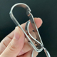 手工简约锁扣创意男士 汽车钥匙挂腰挂304不锈钢钥匙圈黄铜刻电话