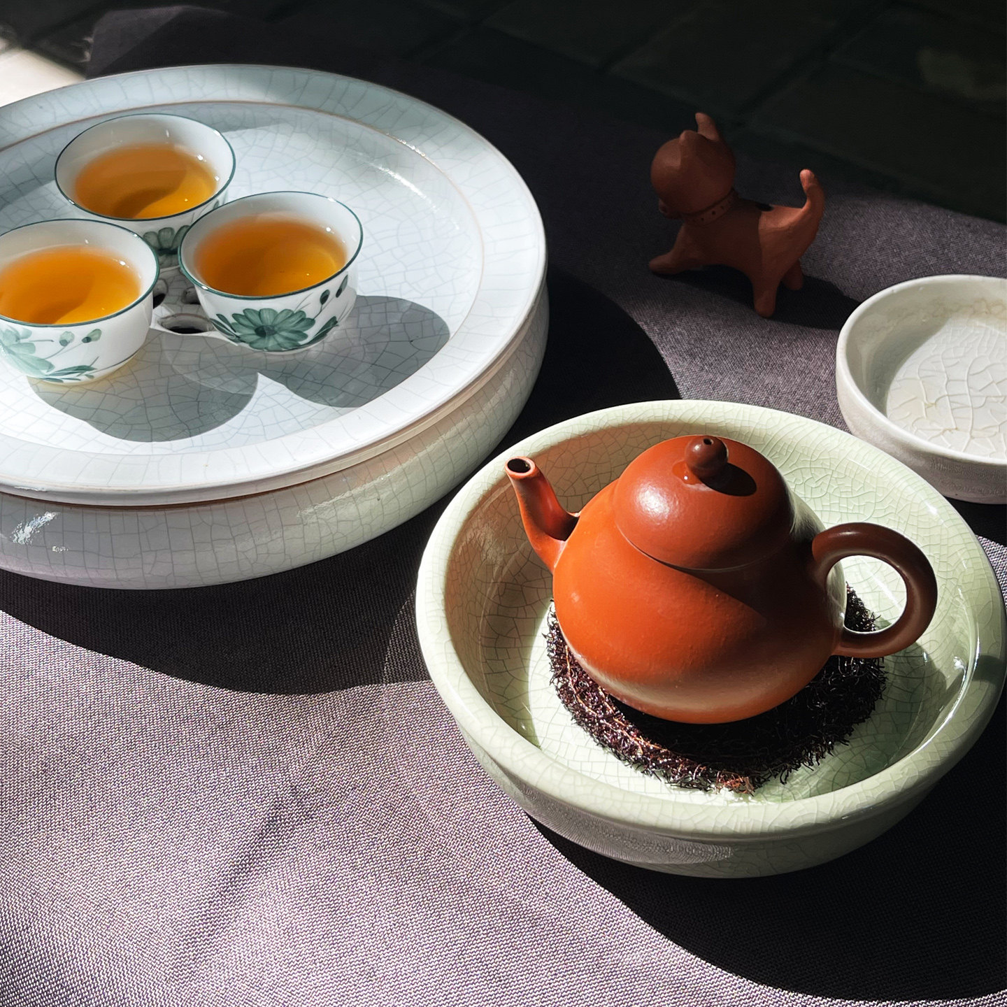 潮人茶事 绿釉开片三足壶承干泡盘小茶盘储水底座茶托茶点盘,餐饮具,茶道/零配,淘宝优惠券,粉丝福利购,淘宝优惠卷