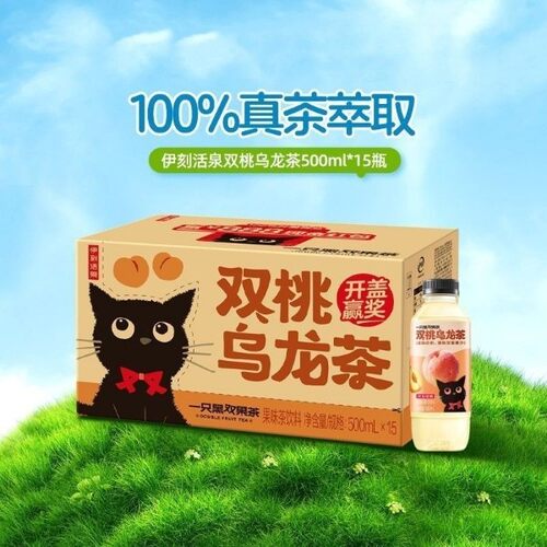 伊利伊刻活泉双桃乌龙茶/双柚茉莉花茶500ml*15瓶