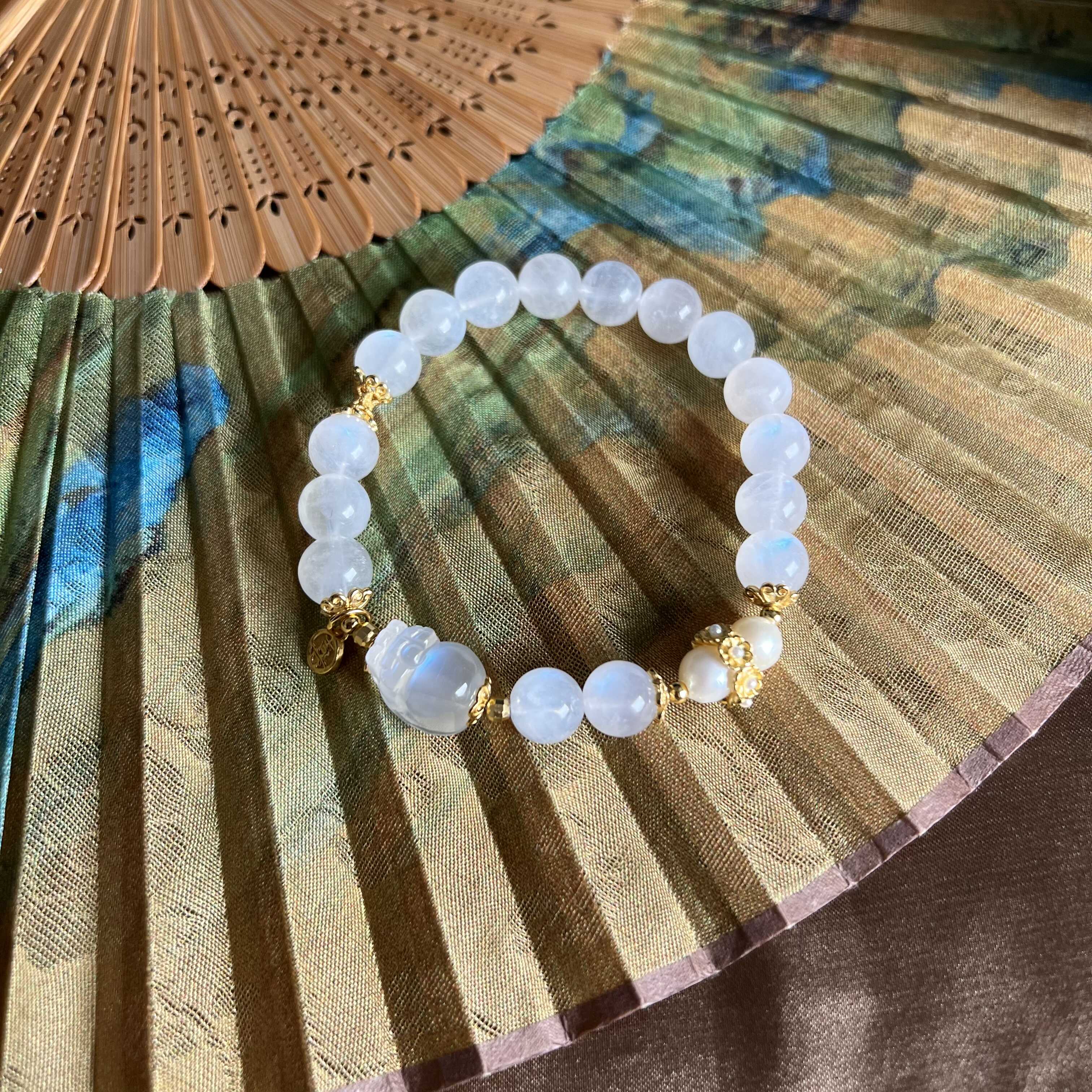 沁馨雅集新中式珠宝设计师系列【年华】月光石手串手链