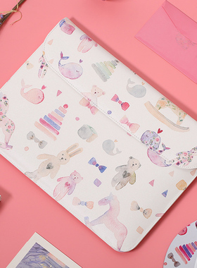 MacBook内胆包苹果笔记本proair13电脑包翻盖式彩绘可爱保护套