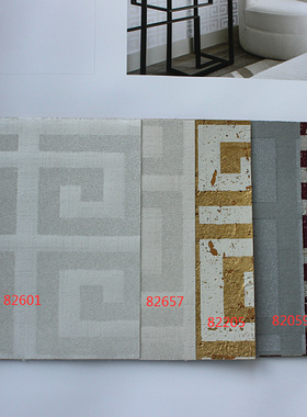 美国进口卡尔罗宾逊17墙纸回形格壁纸CR82201 CR82203 CR82205