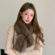 百搭真毛围脖皮草长款 双面编织狐狸毛围巾冬季 保暖时尚 加厚紫貂色