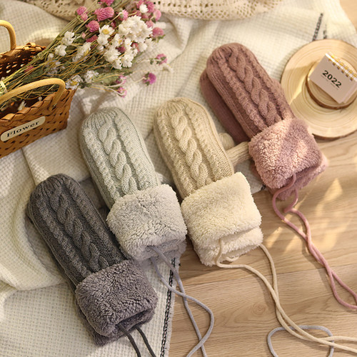 手套男女冬加厚保暖学生连指情侣