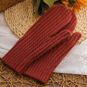 秋冬款 情侣男女单层学院骑行保暖全指包指毛线手套礼盒礼物送人款