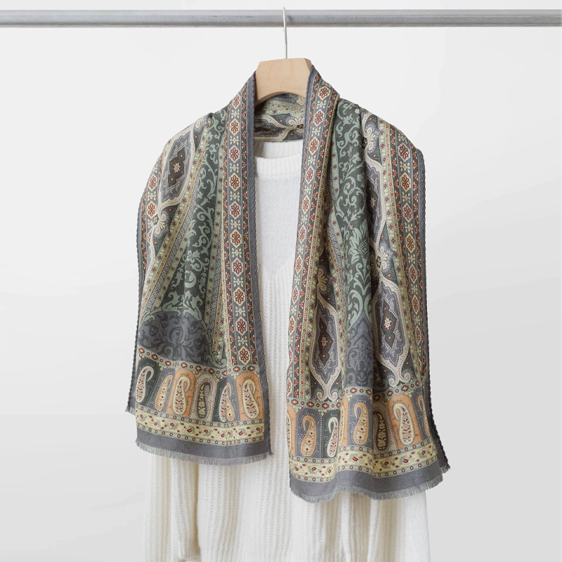 外单款100%山羊绒经典腰果细腻佩