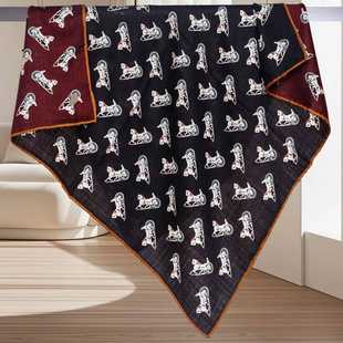 真丝羊毛马车列队双面异色70丝毛中方巾围巾女丝巾冬季保暖时尚