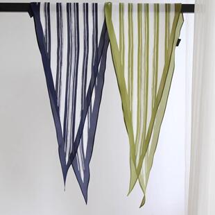 真丝双绉艺术条纹高品质桑蚕丝真丝丝巾高级感百搭菱形巾飘带