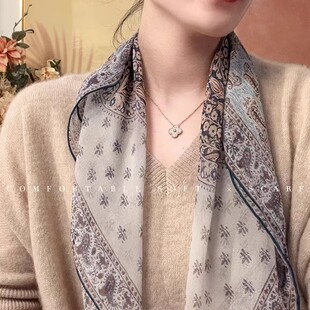 桑蚕丝真丝乔其纱65中方巾春秋夏季女款时尚百搭薄款丝巾围巾