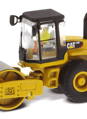 DM CAT工程车1/87 CS56 Soil Compactor卡特压路机模型HO场景摆件