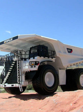 CAT工程车1 50卡特797F矿山车自卸卡车运输车模型 白色限量版