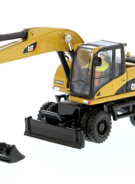 DM工程车CAT 1 87卡特M318D轮式挖掘机合金仿真挖土机HO模型85177
