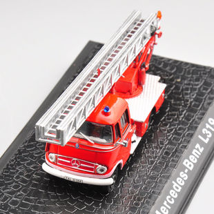 1/72合金消防车 Benzz L31 奔*驰老式救火车云梯车模型经典