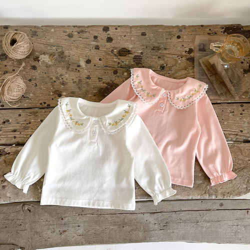 婴儿打底衣翻领上衣公主衬衫