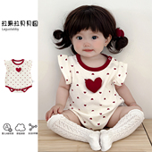 2025婴儿衣服夏装 可爱卡通包屁衣女宝宝短袖 连体衣棉质哈衣爬服薄