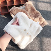 韩国婴儿小马甲外穿洋气秋冬坎肩加绒保暖网红宝宝羊羔毛背心可爱