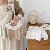 宝宝衣服娃娃领打底衣婴儿春秋洋气T恤秋装 小月龄女童打底衫 上衣