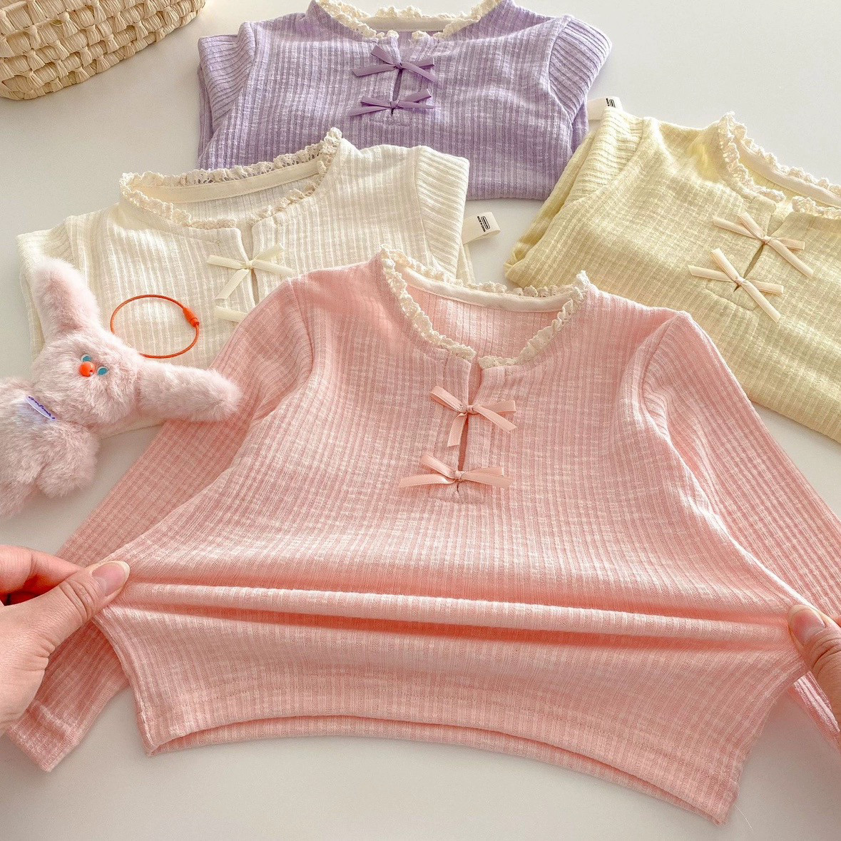 韩版打底衫2025女童秋装女宝宝洋气蝴蝶结长袖T恤婴幼儿纯色上衣,童装/婴儿装/亲子装,T恤,淘宝优惠券,粉丝福利购,淘宝优惠卷