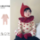 拉果拉婴儿早秋衣服多巴胺穿搭套装 宝宝爱心爬服口水巾连体衣套装