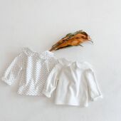 春秋婴儿打底衣 纯棉女宝宝公主百搭套头上衣百天周岁纯色翻领T恤