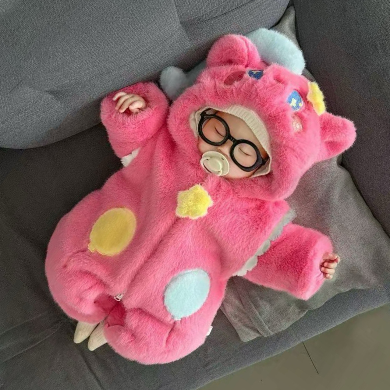 拉果拉冬季新款婴幼儿加绒加厚连帽爬服宝宝玫粉色萌兽毛绒连体衣,童装/婴儿装/亲子装,连身衣/爬服/哈衣,淘宝优惠券,粉丝福利购,淘宝优惠卷