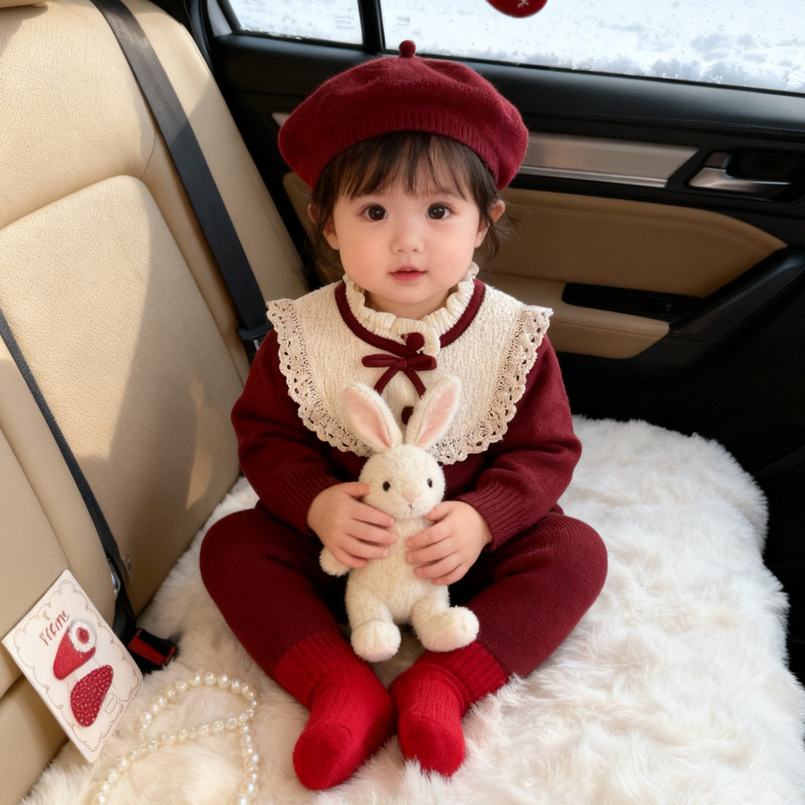 拉果拉婴儿毛衣连体衣宝宝圣诞新年针织爬服贝雷帽百日宴周岁礼服,童装/婴儿装/亲子装,套装,淘宝优惠券,粉丝福利购,淘宝优惠卷