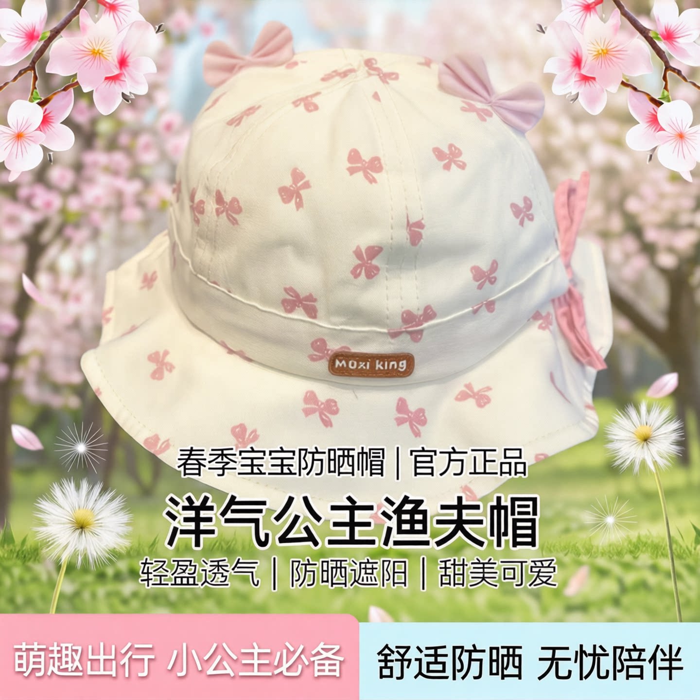 宝宝公主帽子秋季太阳帽外出防晒