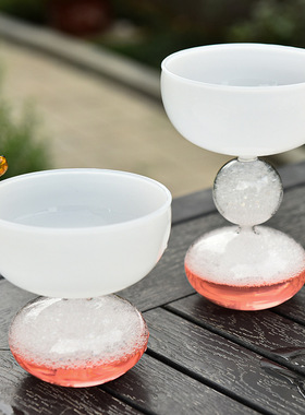 O.RoseLif 玻璃高脚杯创意冰淇淋甜品杯奶昔杯泡芙酸奶杯冰激凌碗