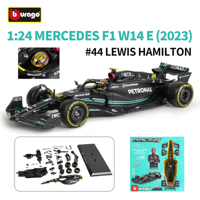 比美高1:24拼装奔驰W14车模2023合金仿真汽车模型汉密尔顿摆件