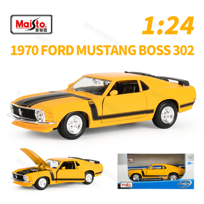 美驰图1:24 1970福特Mustang Boss 302合金静态仿真汽车模型摆件