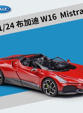 WELLY威利 1:24 布加迪 W16 Mistral 仿真合金车模型玩具收藏礼