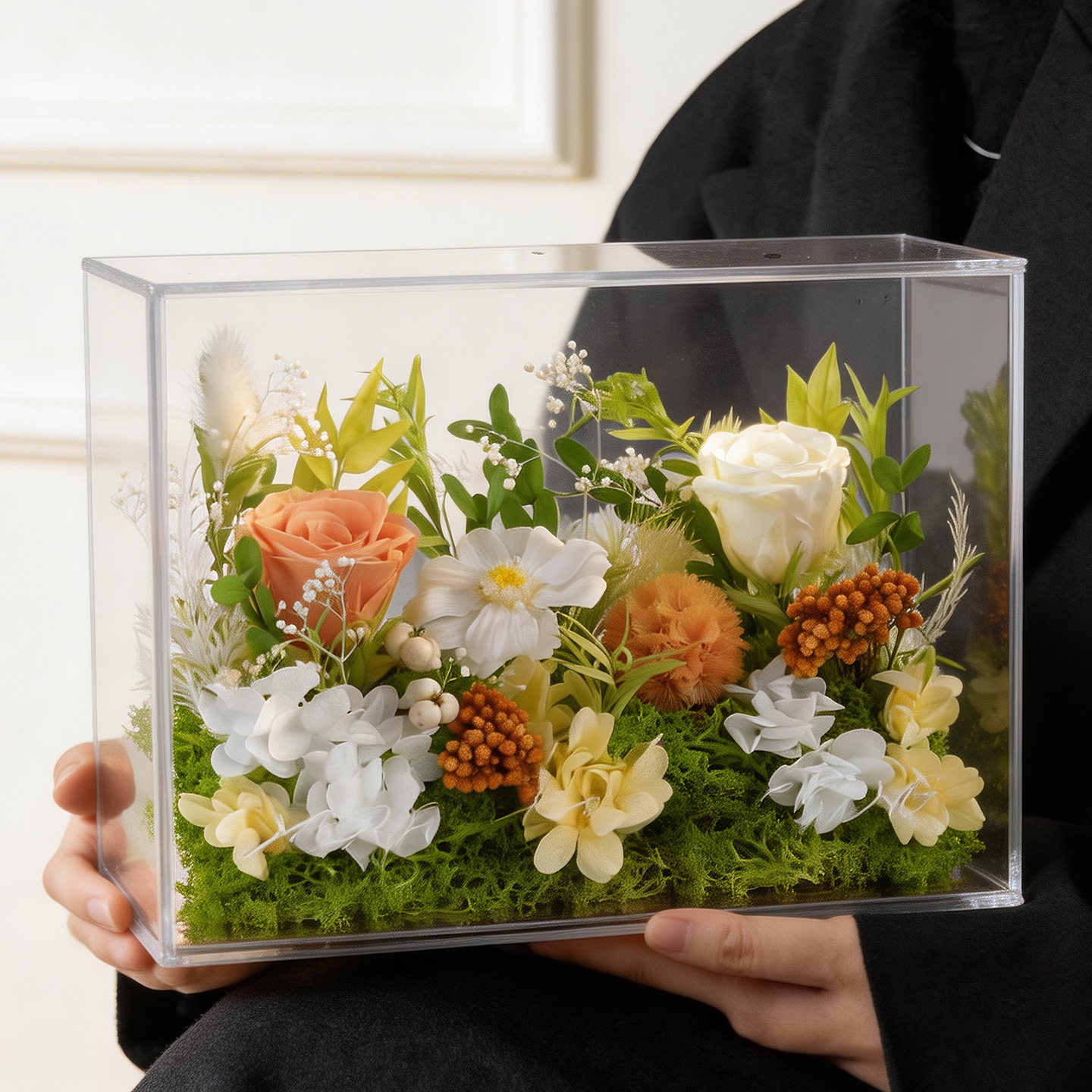 永生花玫瑰微景观礼盒高级感保鲜真花花盒生日礼品送女友闺蜜母亲