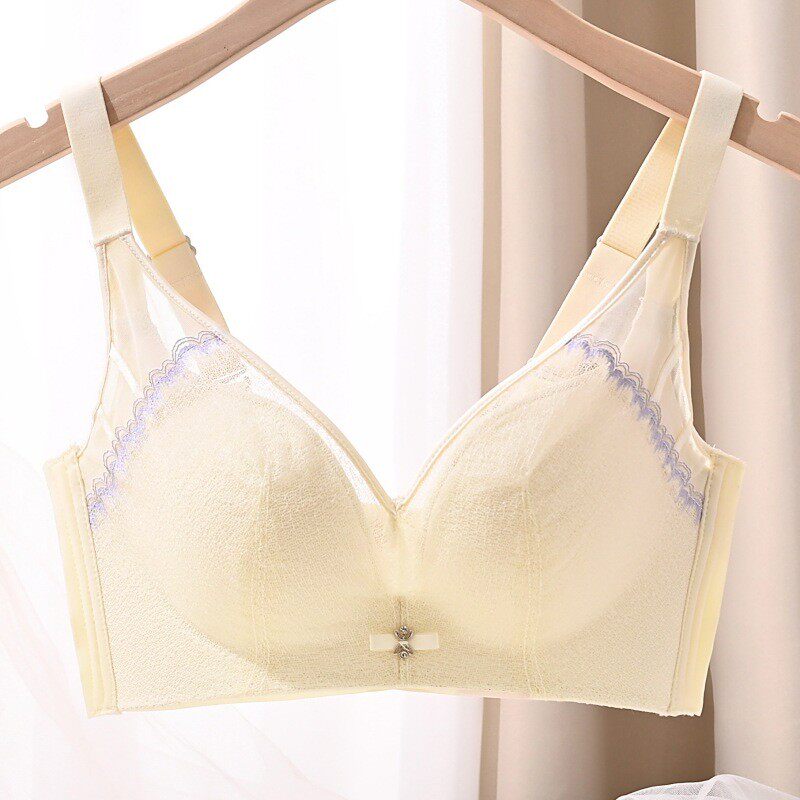 简约时尚立体薄杯内衣女夏季舒适透气聚拢收副乳防下垂无钢圈文胸