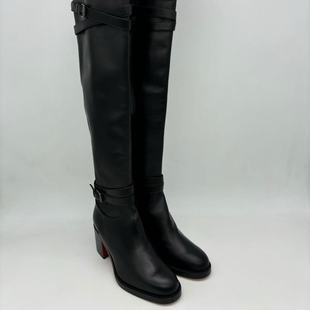 杭州米兰坊名牌寄售店Christian Louboutin CL黑色全皮过膝高跟靴