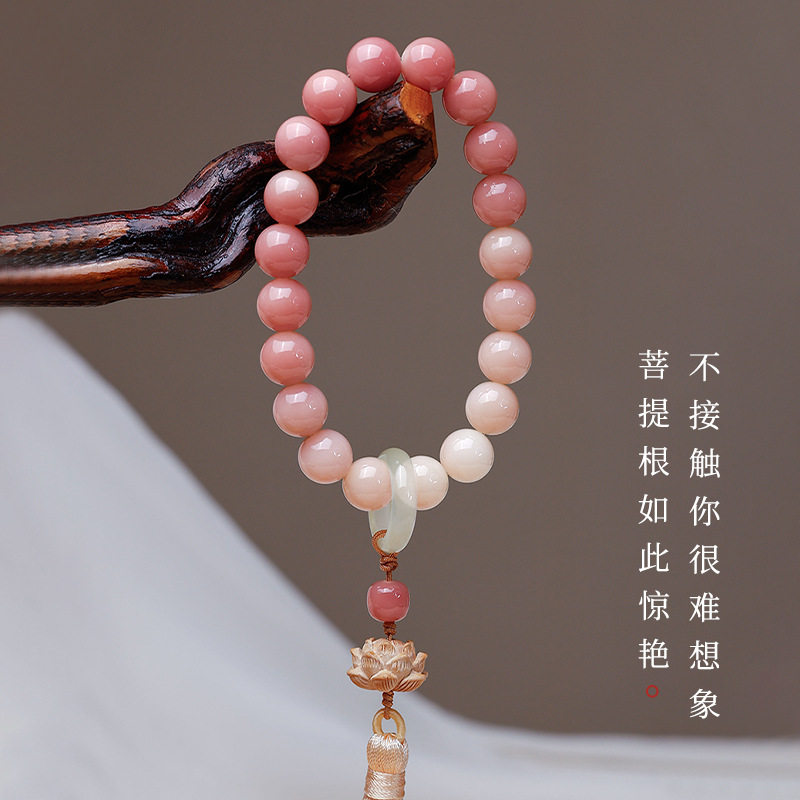 白玉菩提根手串手持女绕指柔男盘玩手把件菩提子文玩手链念珠高档