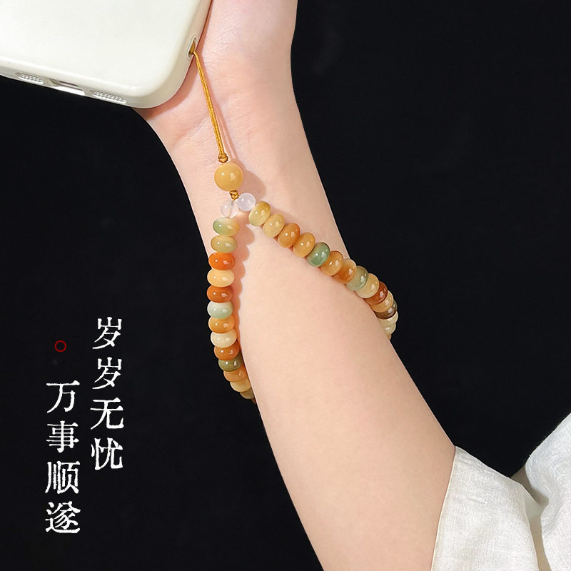 新中式敦煌菩提根挂件算盘珠文玩手链佛珠防丢手机链包包钥匙挂链