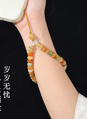 新中式敦煌菩提根挂件算盘珠文玩手链佛珠防丢手机链包包钥匙挂链