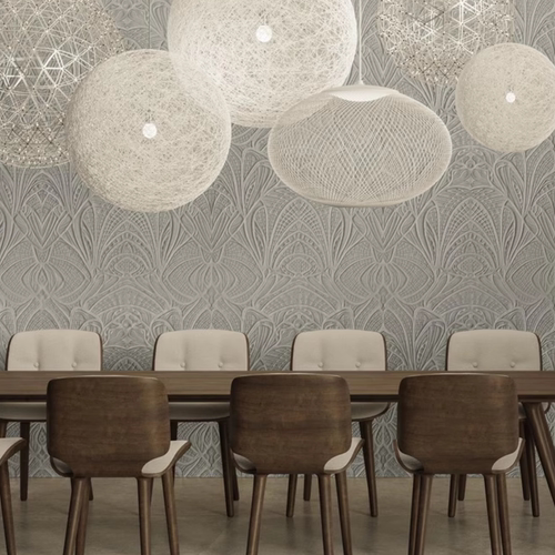 ARTE绒布面料轻奢风树叶图案