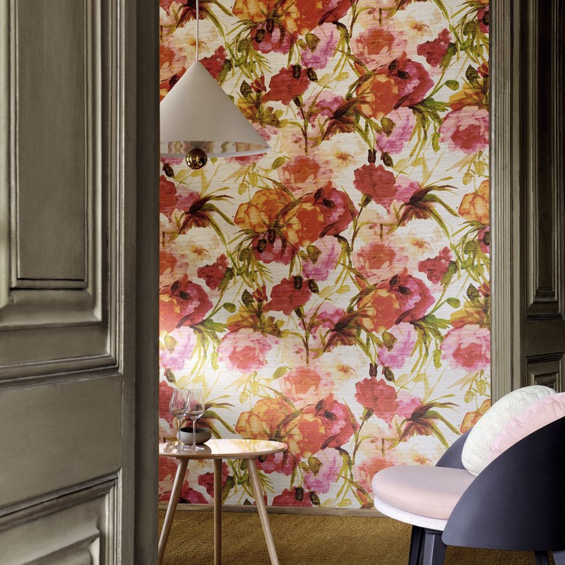 法国原装进口Elitis墙纸现代简约花卉图案卧室客厅书房壁纸85501