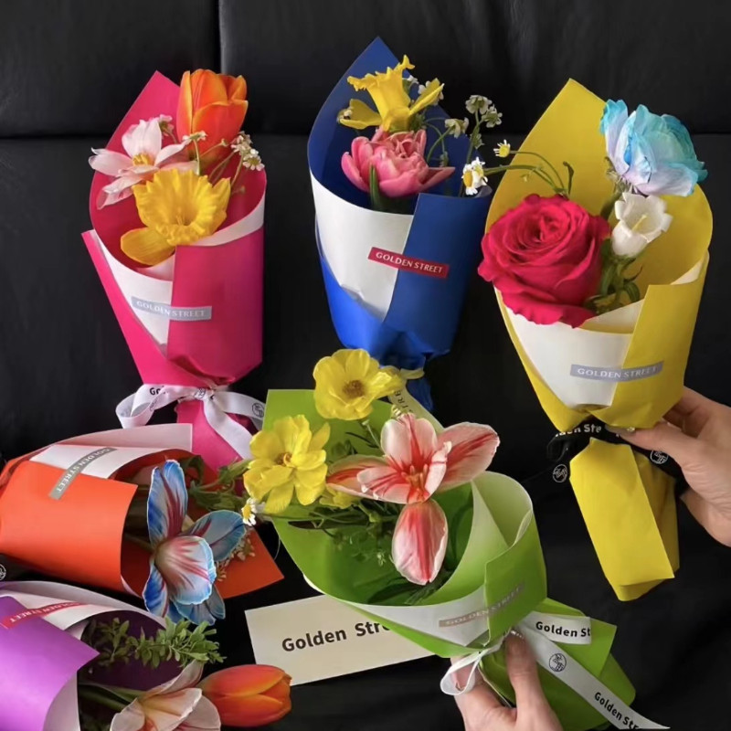 多巴胺包花纸亮色纯色纸鲜花花束包花纸小红书ins色彩纸加厚包花