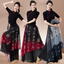 新款古典舞服装练功服女飘逸演出服小个子舞蹈表演广场舞套装大码