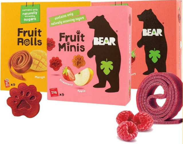 英国熊小点水果卷100g果糕零食小熊爪印果丹皮果条果卷