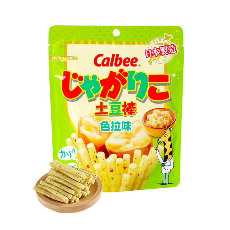 推荐日本进口卡乐比土豆棒色拉味海苔黄油味扇贝休闲零食包邮