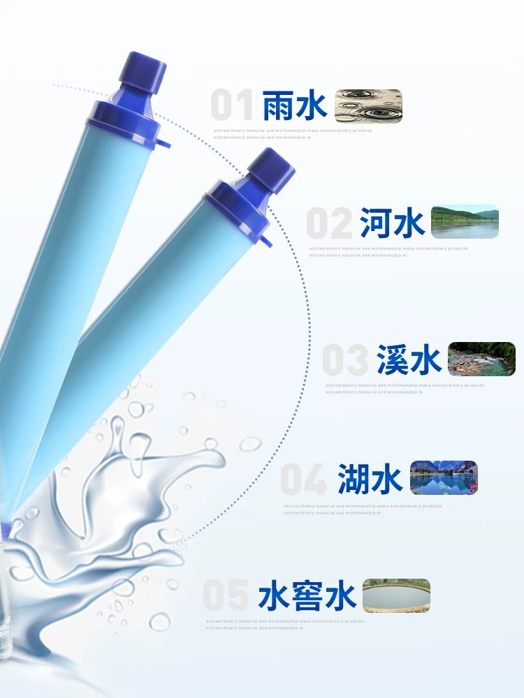 户外便携式净水器野外生存探险用品滤水净水器求生防灾生命装备