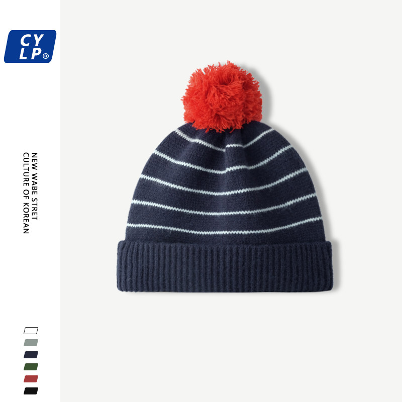 新款可爱毛球针织帽女秋冬季防寒保暖韩版时尚条纹毛线帽护耳帽男,服饰配件/皮带/帽子/围巾,帽子,淘宝优惠券,粉丝福利购,淘宝优惠卷