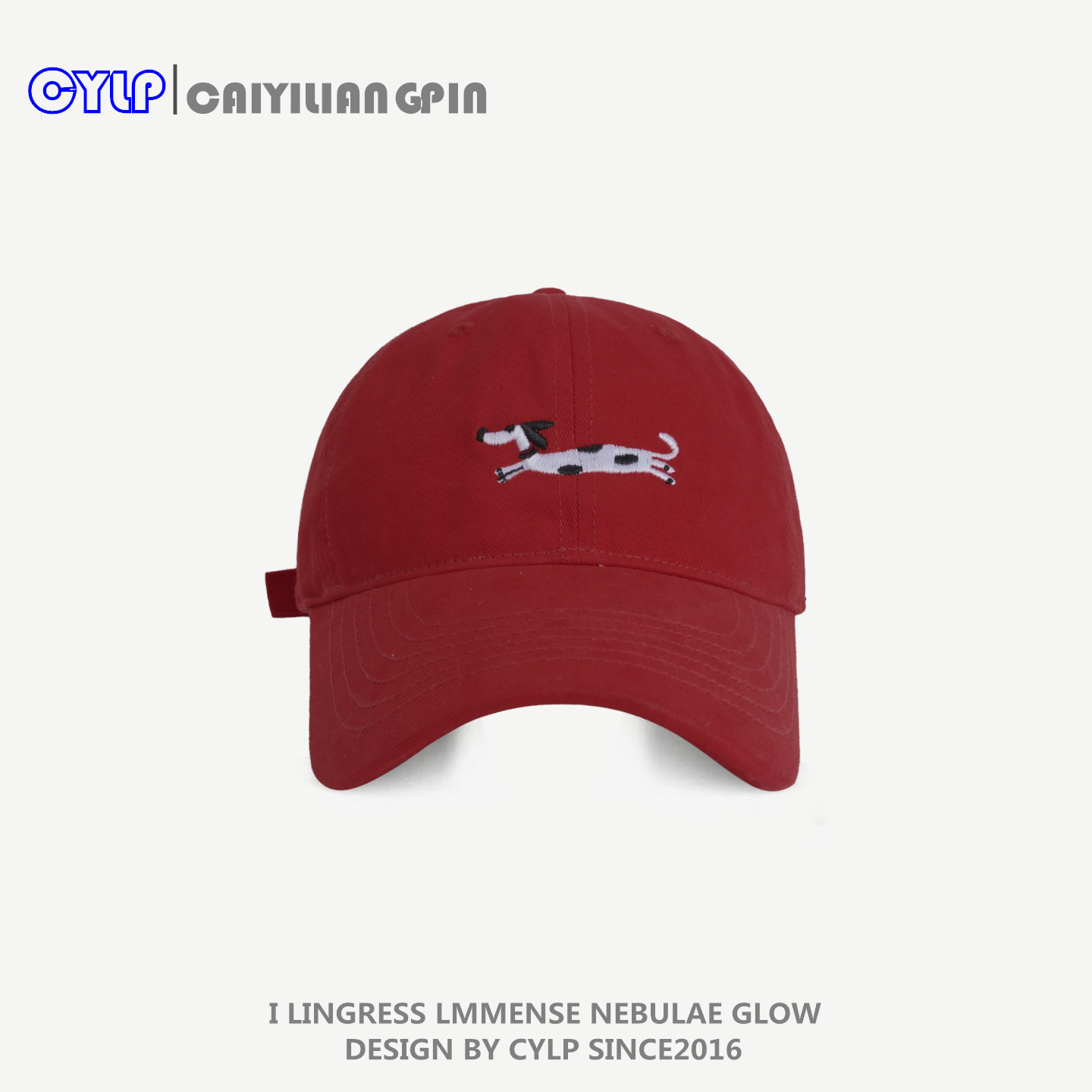 卡通刺绣韩版百搭斑点狗棒球帽